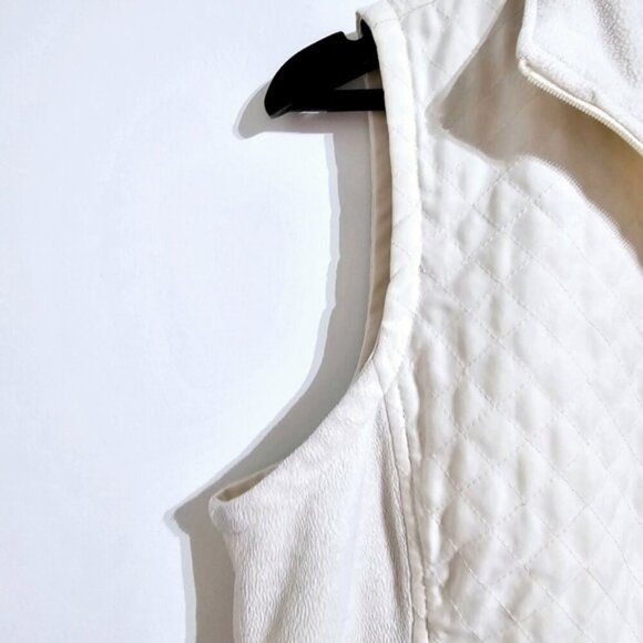 Columbia Medium Cream Lined SportSwear Quilted Zip-up Casual Vest - Picture 10 of 12